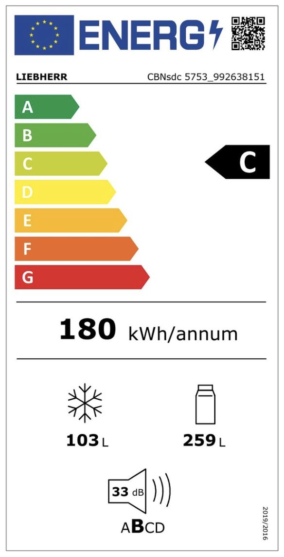 LIEBHERR CBNSDC575320 vrijstaande koel-/vriescombinatie - 201cm