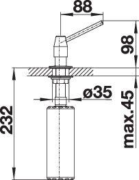 BLANCO 511266 afwasmiddeldispenser	 BLANCO 511266 afwasmiddeldispenser