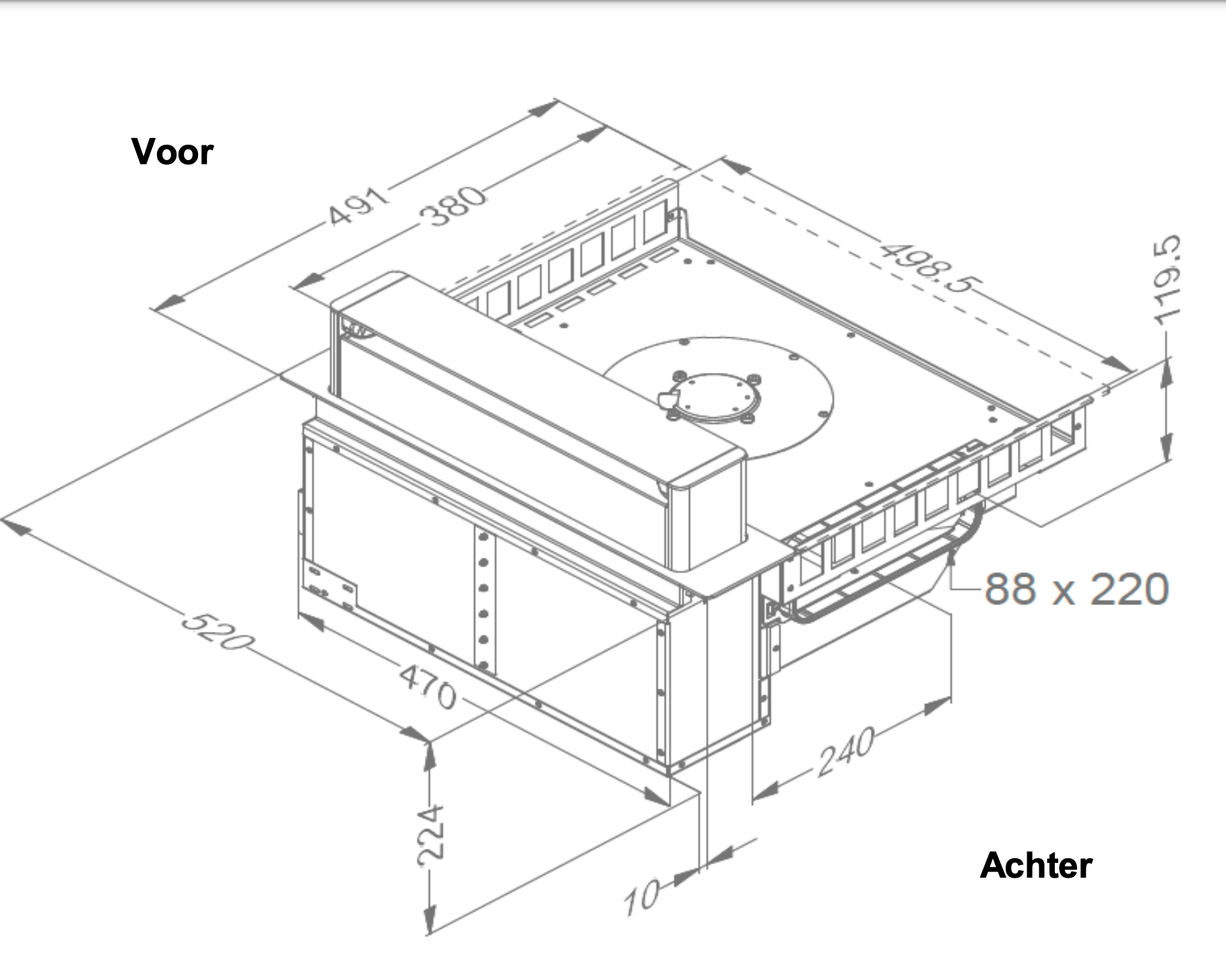 NOVY 40000 kookplaat met afzuiging - 49cm