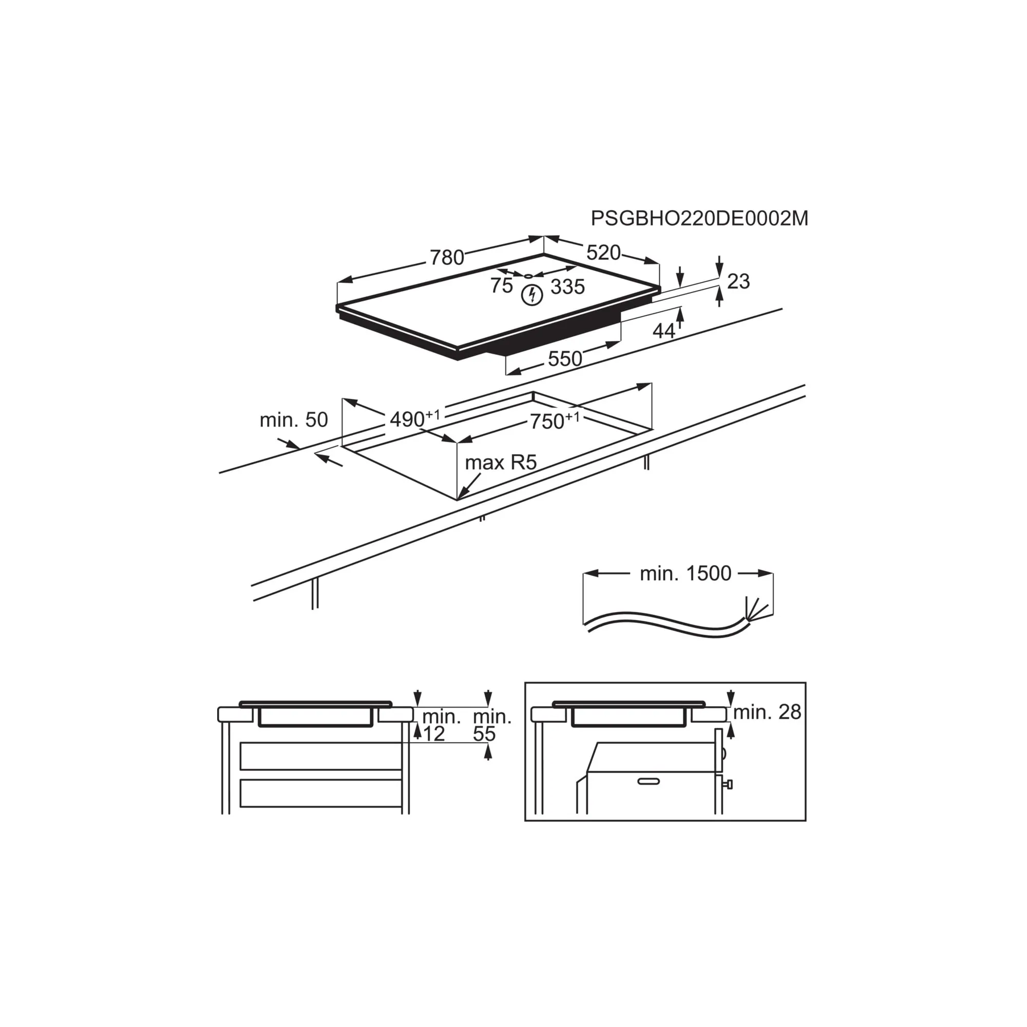 AEG NIK85M30FB 8000 inductiekookplaat - 80cm