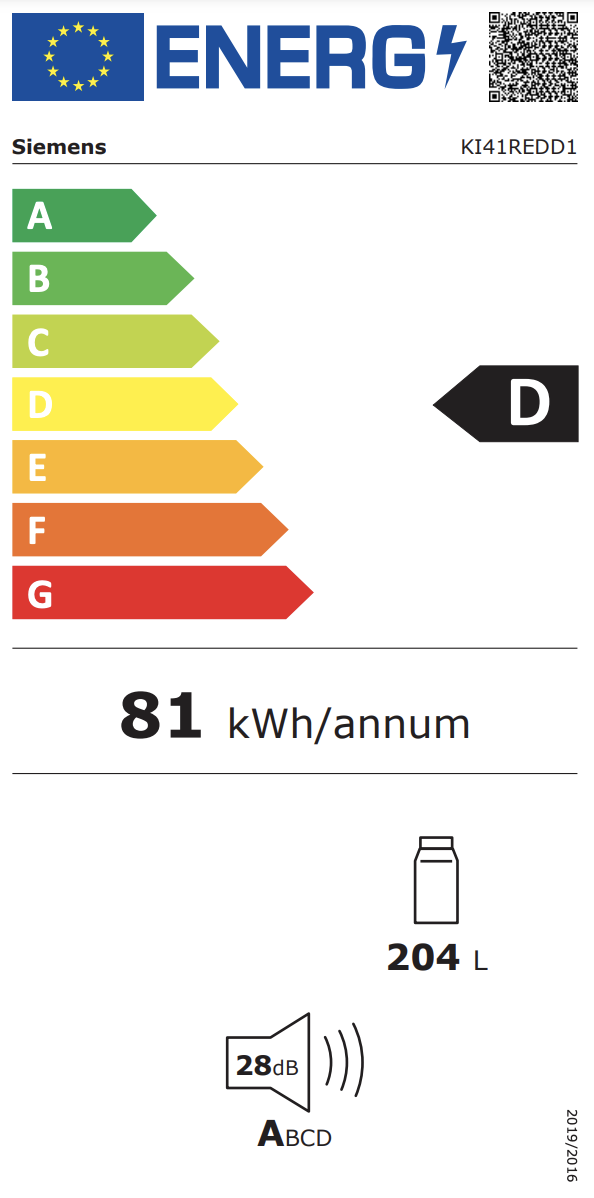 SIEMENS KI41REDD1 IQ500 koelkast zonder vriesvak - 122cm