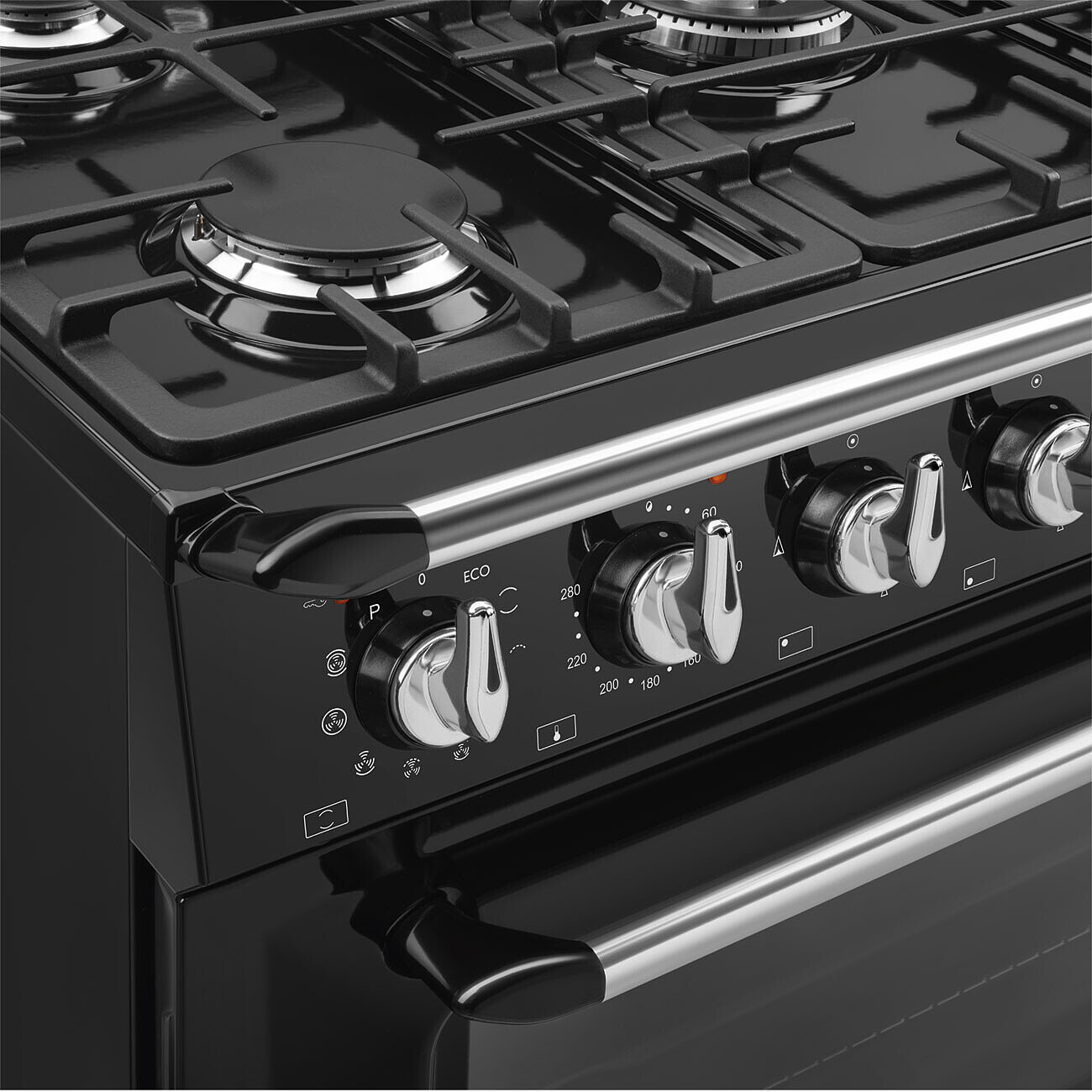 SMEG TR90GPBL fornuis met gaskookplaat - 90cm