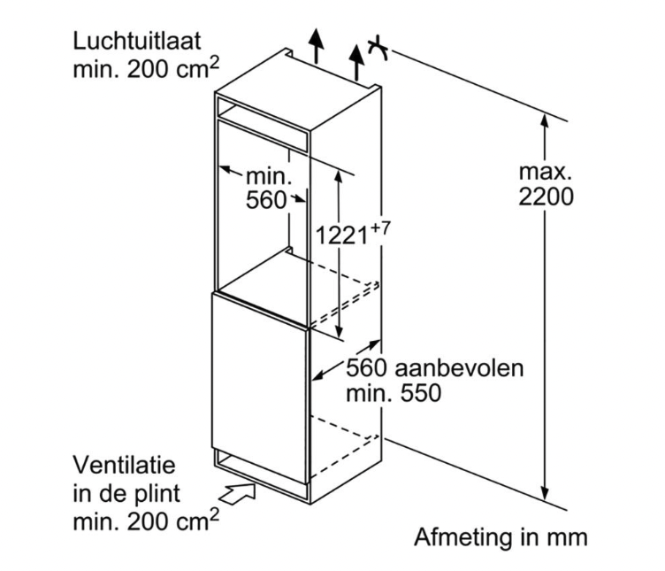 BOSCH KIR41SDD1 SERIE 6 koelkast zonder vriesvak - 122cm
