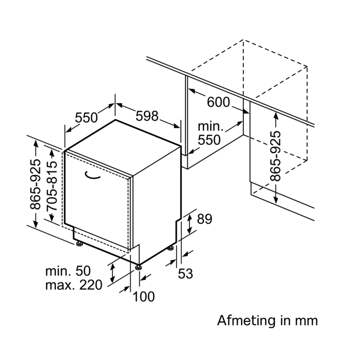SIEMENS SX97T801BE iQ700 vaatwasser volledig integreerbaar
