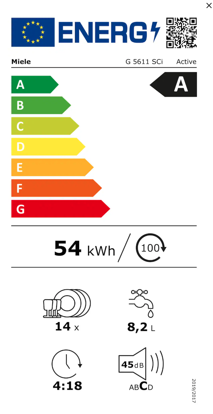 MIELE G5611SCIACTIVECS vaatwasser met bedieningspaneel