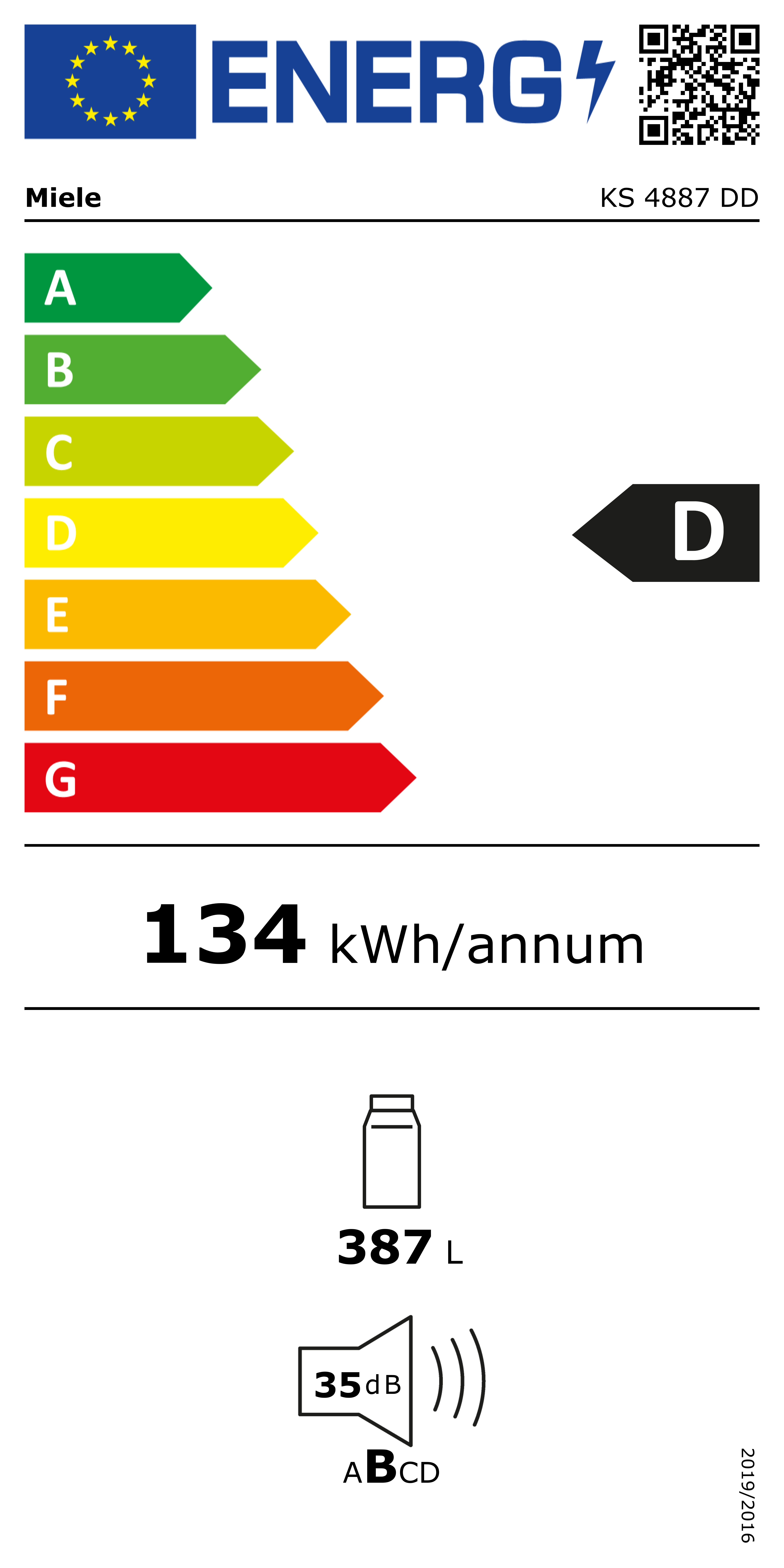 MIELE KS4887DDEDT/CS vrijstaande koelkast zonder vriesvak - 185cm