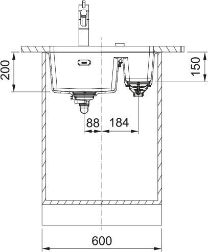 FRANKE MRG160MBL1 MARIS spoelbak