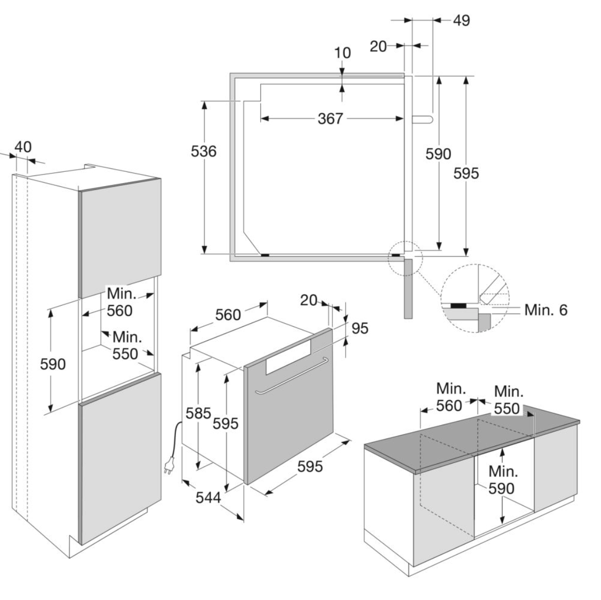 ETNA OM316MZ multifunctionele oven - 60cm