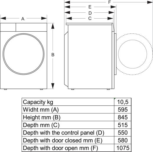 HISENSE WF5I1045BWQ wasmachine