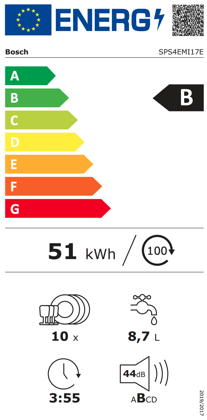 BOSCH SPS4EMI17E vrijstaande vaatwasser