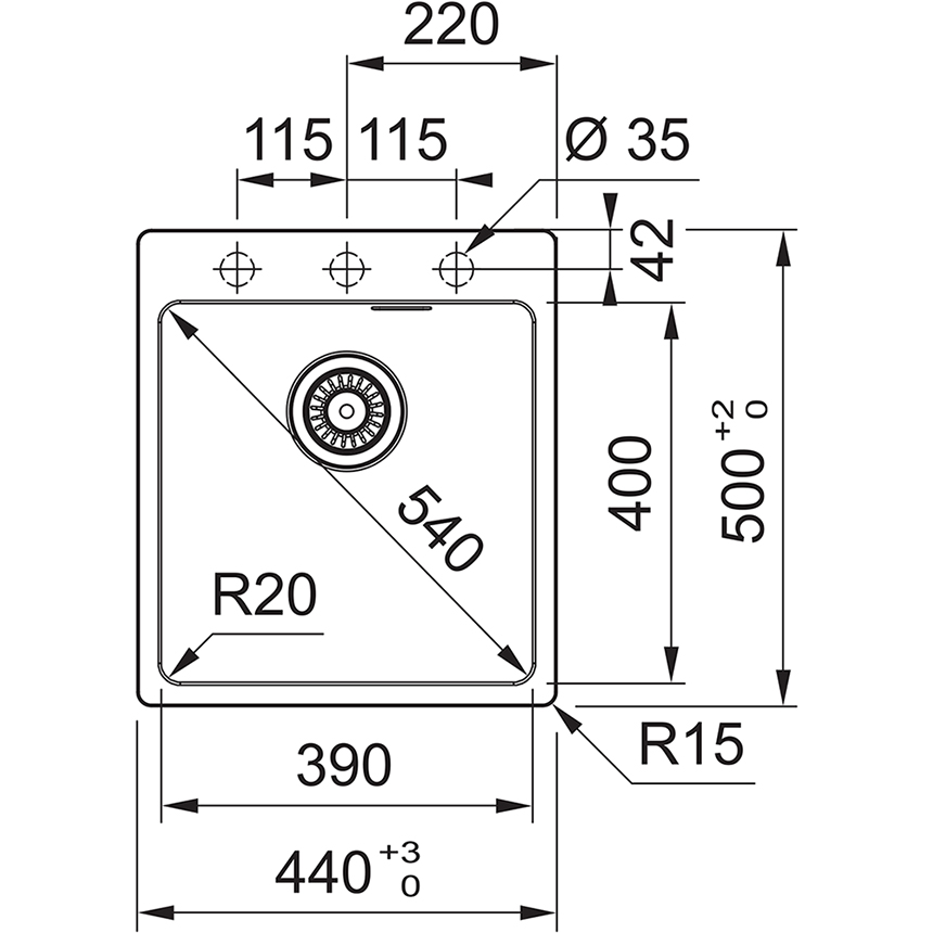 FRANKE MRG610390MB1 MARIS spoelbak 
