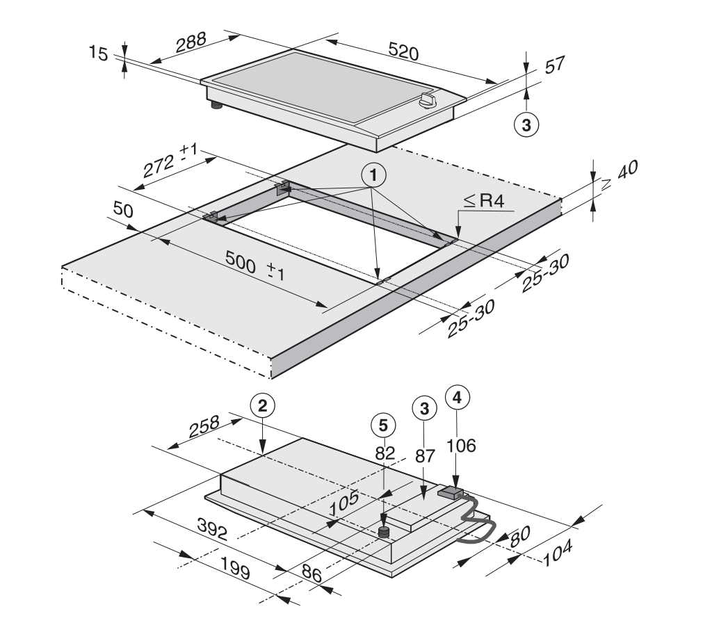 MIELE CS1011-1G PROLINE gaskookplaat - domino