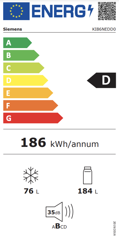 SIEMENS KI86NEDD0 IQ500 koel-/vriescombinatie - 177cm