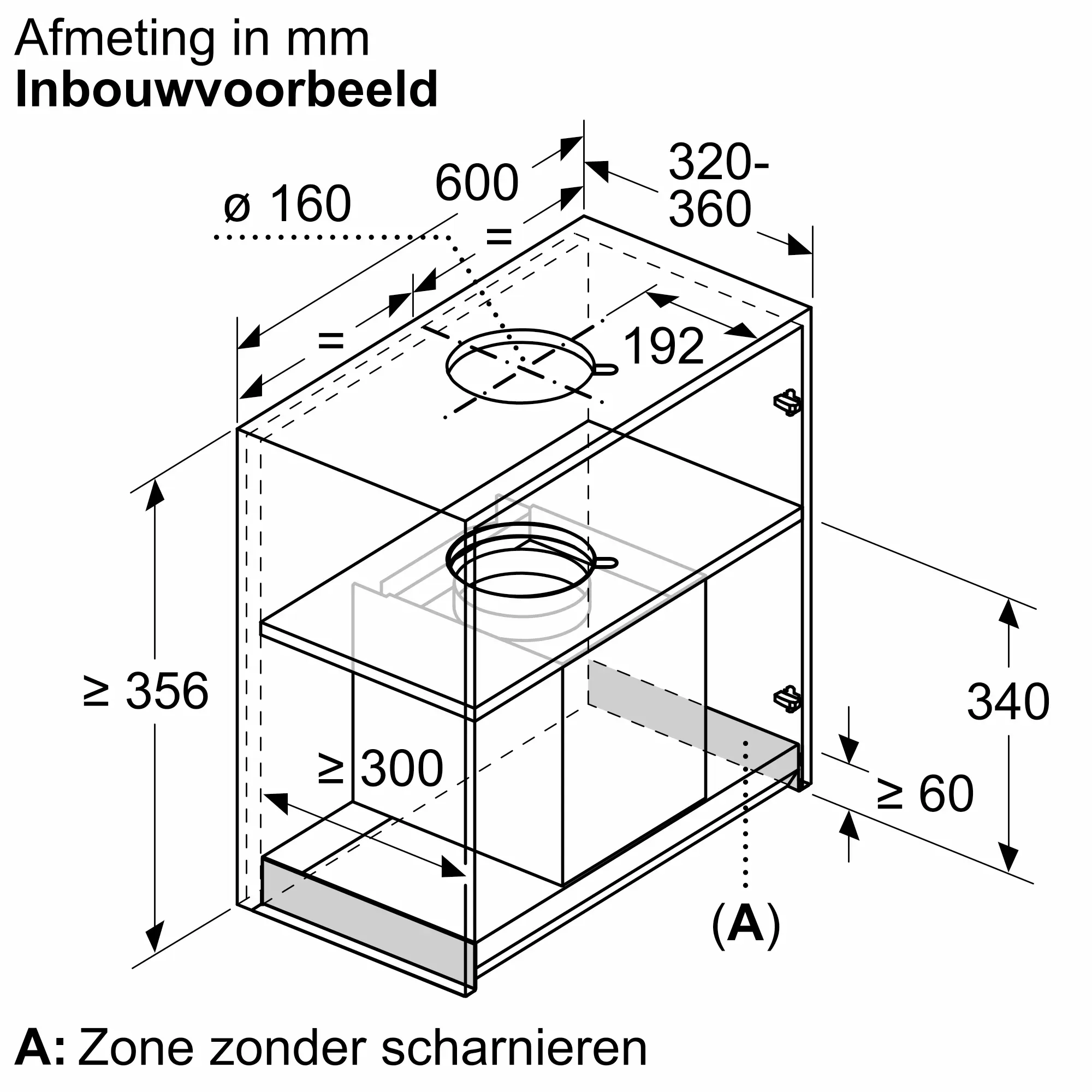 BOSCH DBB65CC60 geïntegreerde dampkap - 60cm