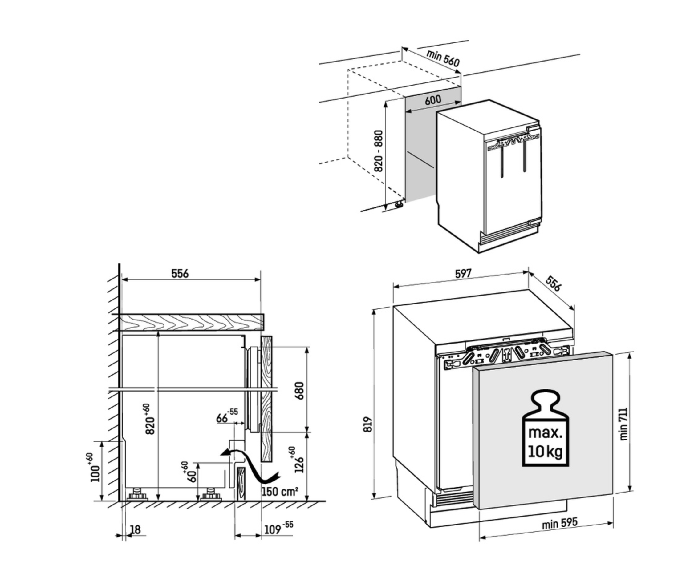 LIEBHERR SUFNPC365I20 onderbouw vriezer
