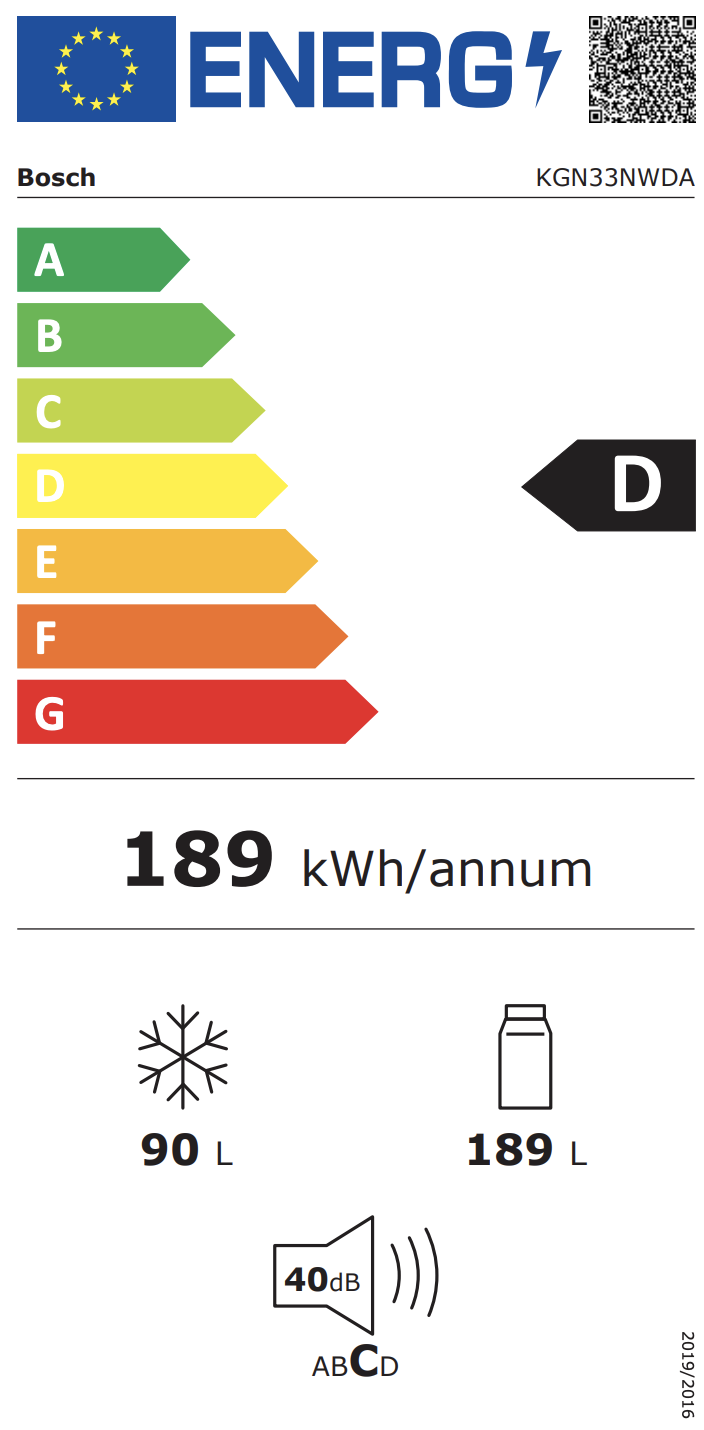 BOSCH KGN33NWDA vrijstaande koel-/vriescombinatie - 175cm