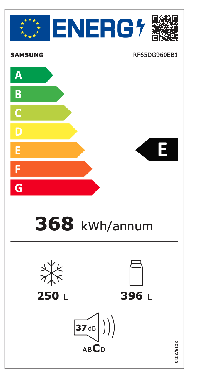 SAMSUNG RF65DG960EB1EF side-by-side - 183cm