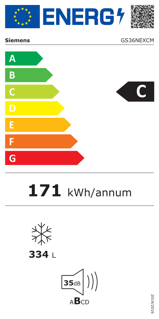 SIEMENS GS36NEXCM IQ300 vrijstaande vriezer - 186cm