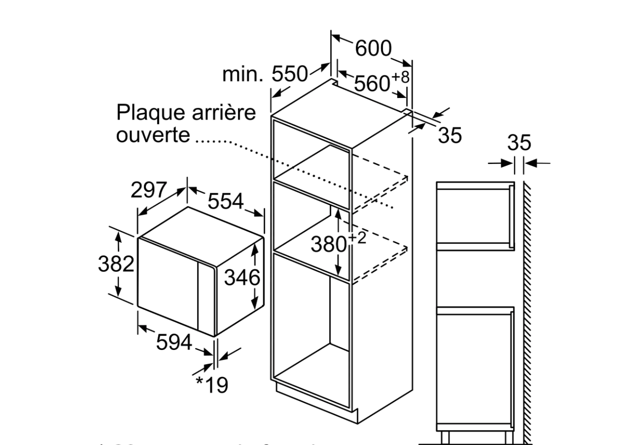 BOSCH BFL520MS0 Series 4 microgolfoven - 38cm