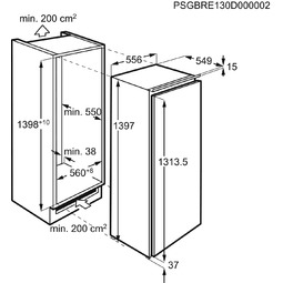AEG SKE814D9ZC 9000 koelkast zonder vriesvak - 140cm