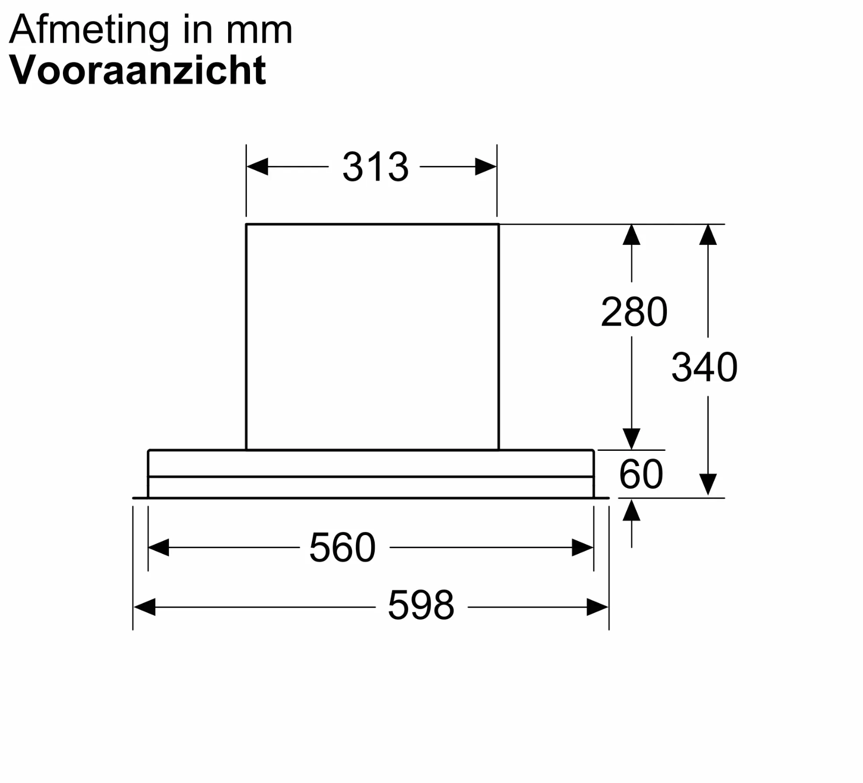 BOSCH DBB67DP65 geïntegreerde dampkap - 60cm