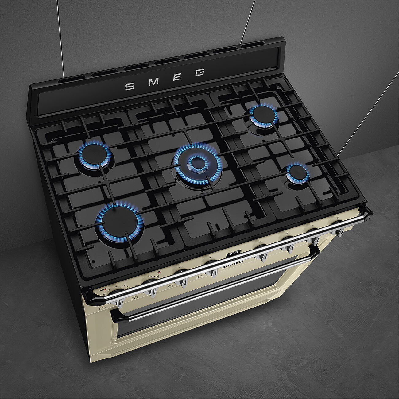 SMEG TR90GPP fornuis met gaskookplaat - 90cm