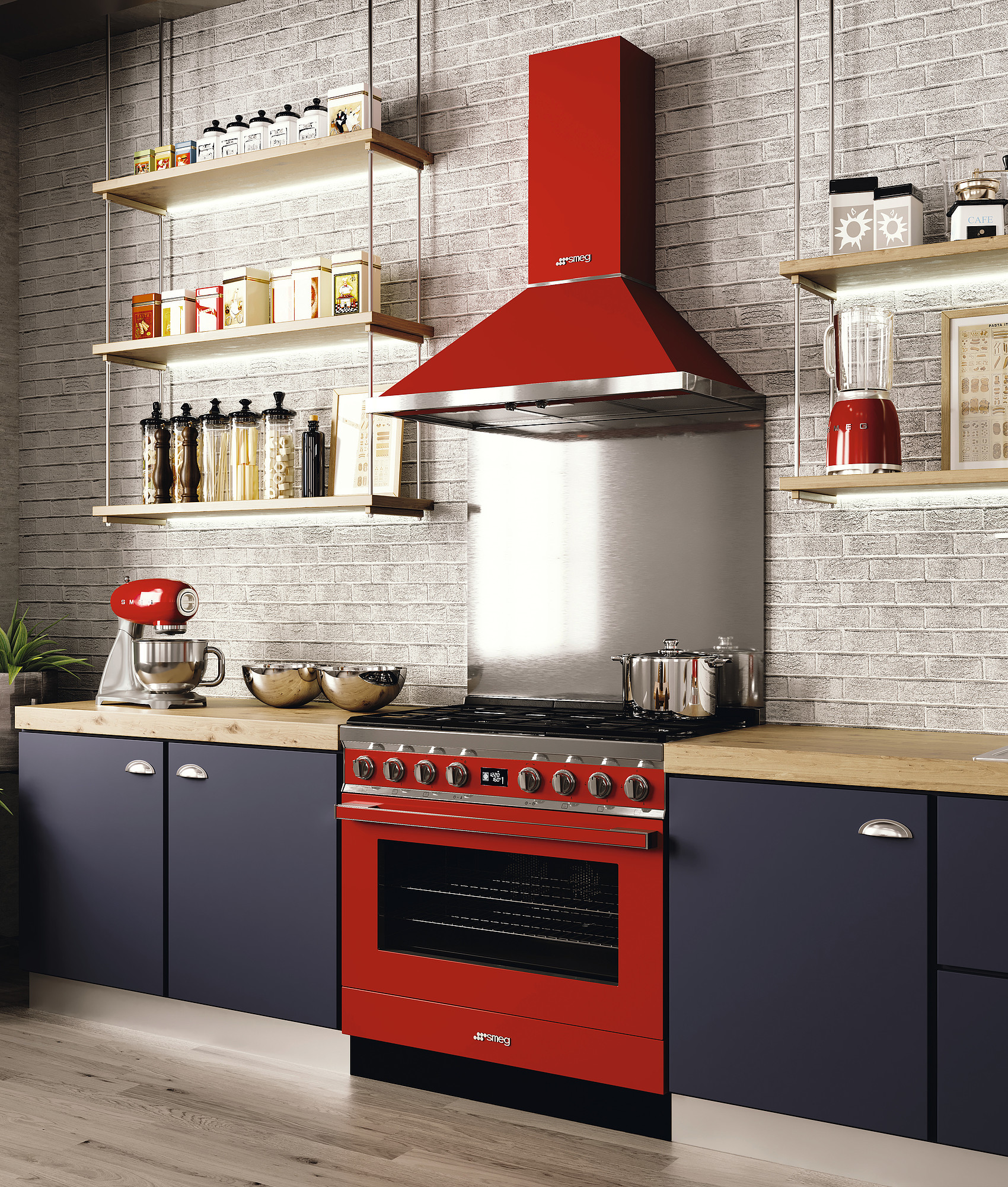 SMEG CPF9GPR fornuis met gaskookplaat - 90cm