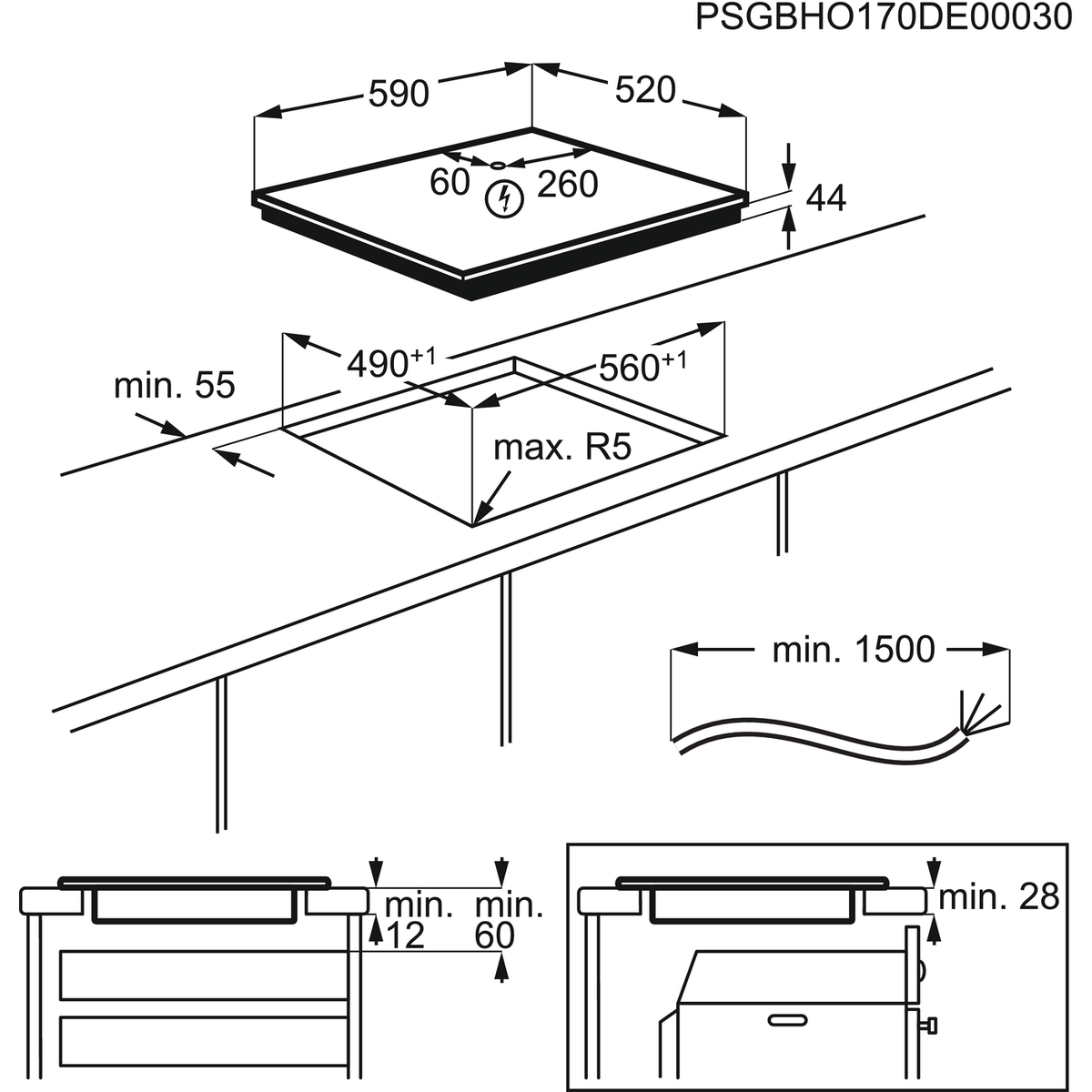 ELECTROLUX LIT6043 inductiekookplaat - 60cm