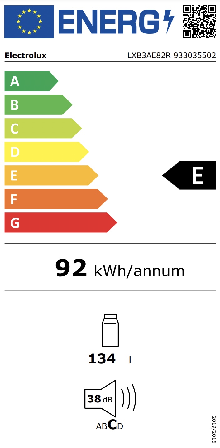 ELECTROLUX LXB3AE82R 600 onderbouw koelkast ELECTROLUX LXB3AE82R 600 onderbouw koelkast