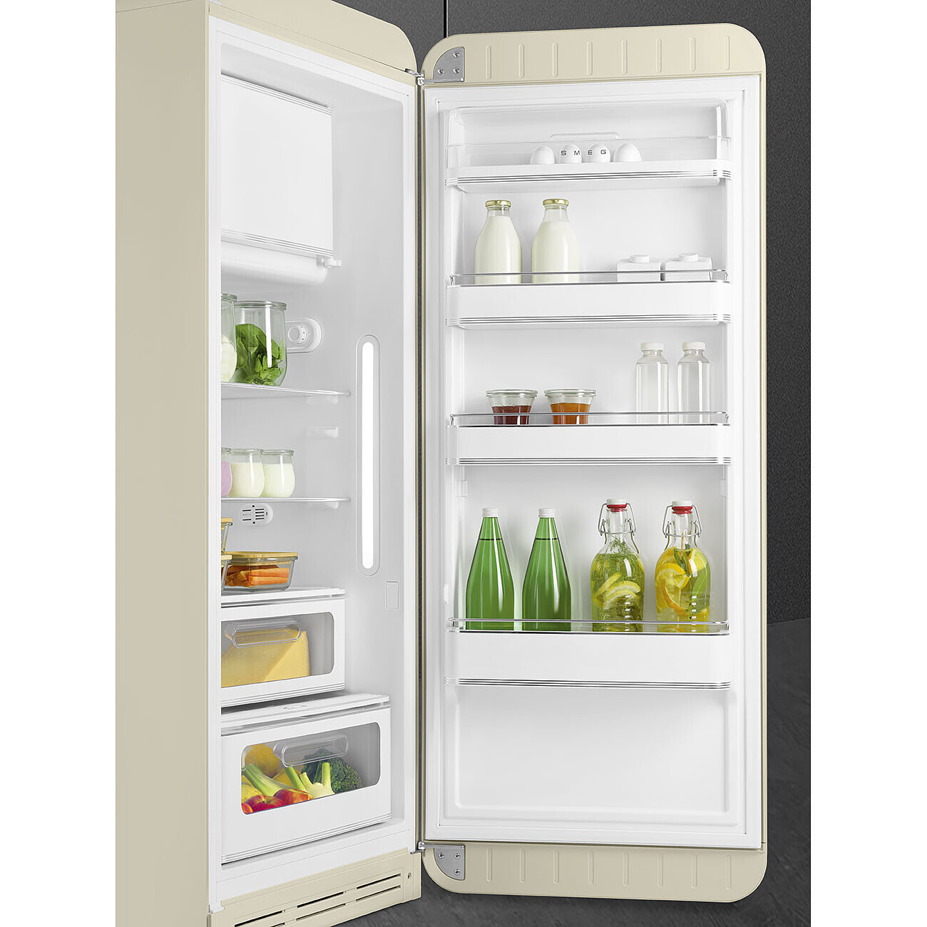 SMEG FAB28RCR6 vrijstaande koelkast met vriesvak - 153cm