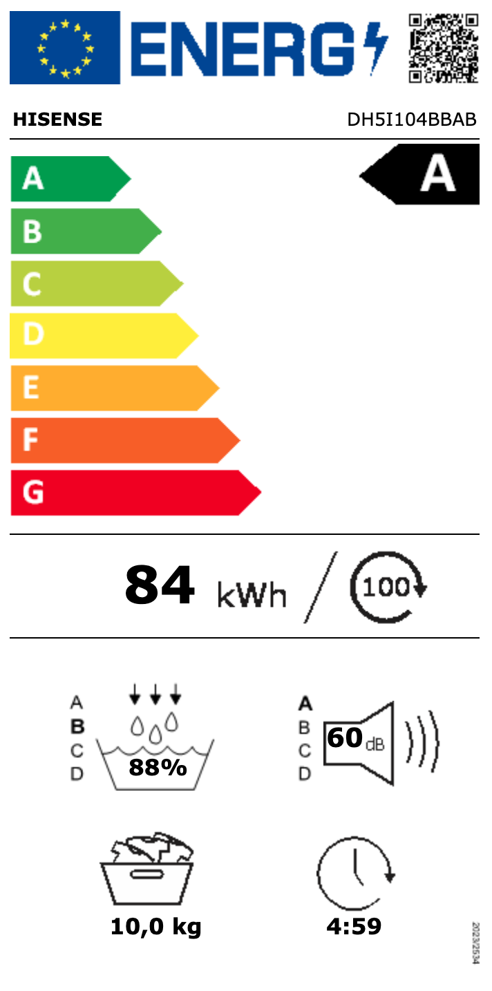 HISENSE DH5I104BBAB was- droogcombinatie