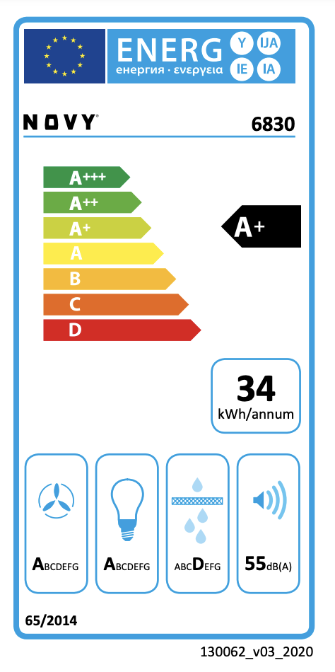 NOVY 6830 Pureline plafonddampkap - 90cm