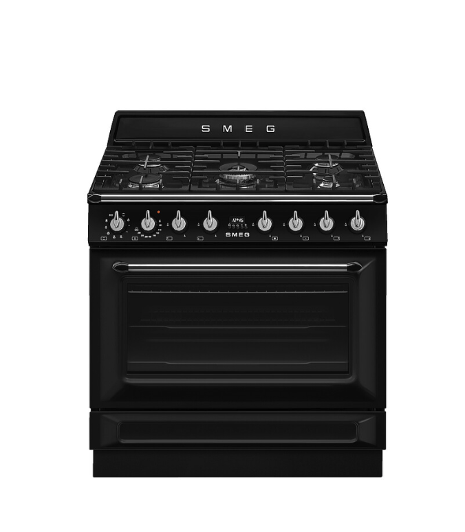 SMEG TR90GMBL fornuis met gaskookplaat - 90cm