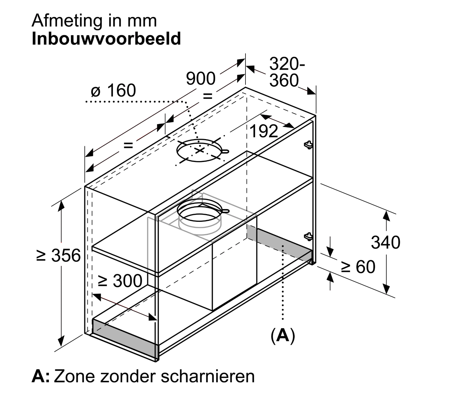SIEMENS LJ97BDP65 geïntegreerde dampkap - 90cm