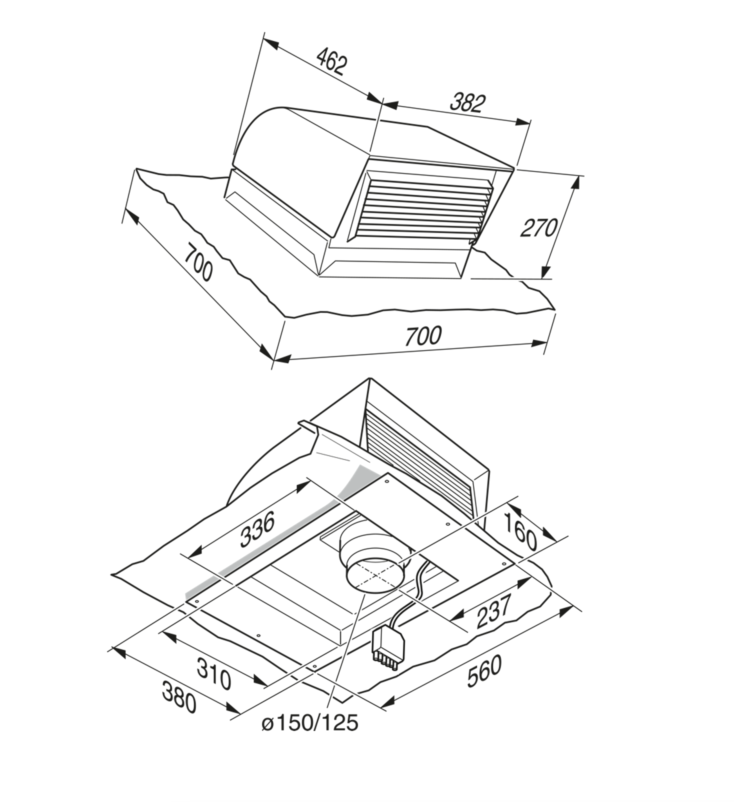 MIELE DDG102 externe motor - montage op dak 