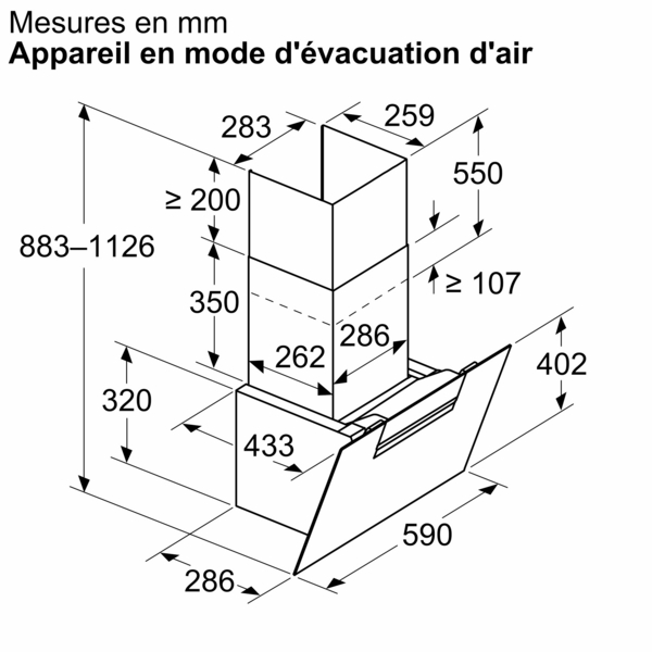 BOSCH DWK67FN60 SERIE 4 headfree dampkap - 60cm