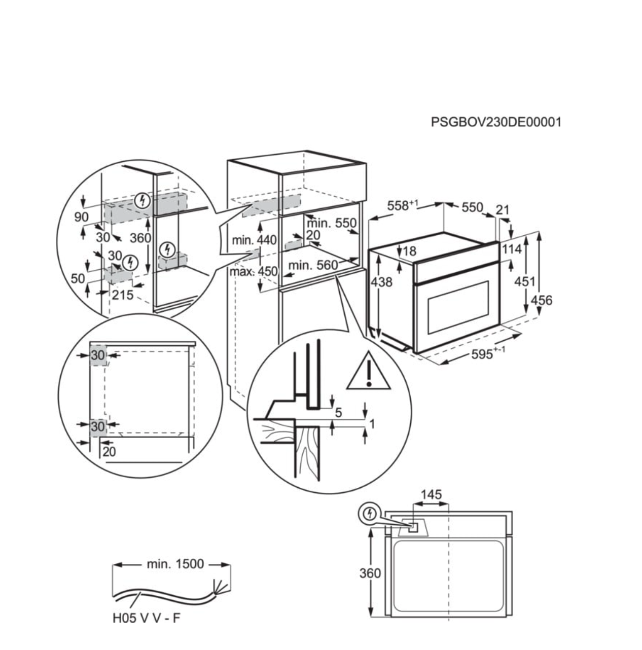 AEG NKO7N721B 7000 multifunctionele oven met microgolfoven - 45cm