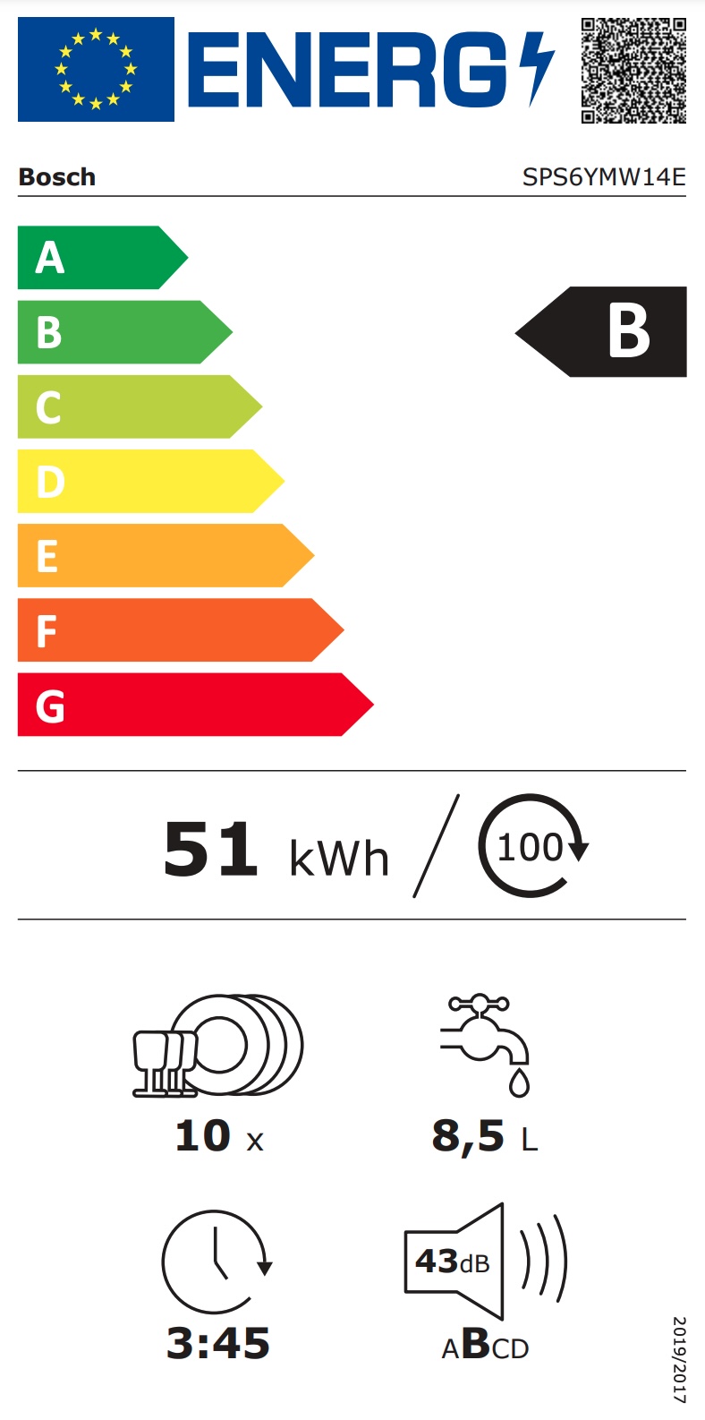 BOSCH SPS6YMW14E SERIE 4 vrijstaande vaatwasser