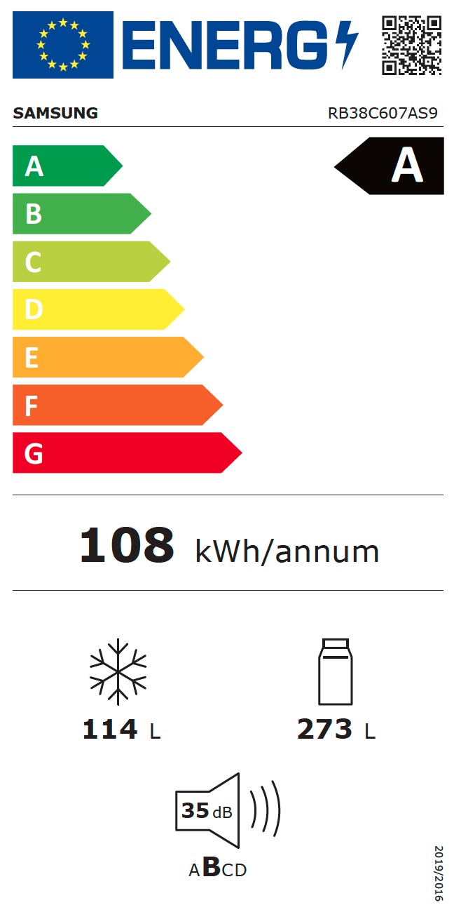 SAMSUNG RB38C607AS9 vrijstaande koel-/vriescombinatie - 203cm