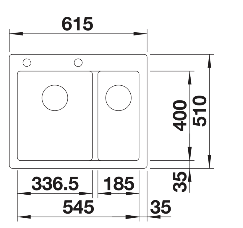 BLANCO 527322 PLEON spoelbak