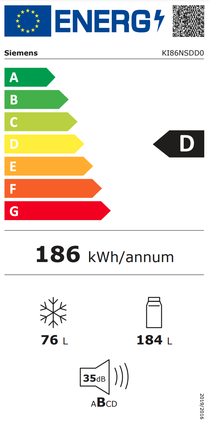 SIEMENS KI86NSDD0 IQ500 koel-/vriescombinatie - 177cm