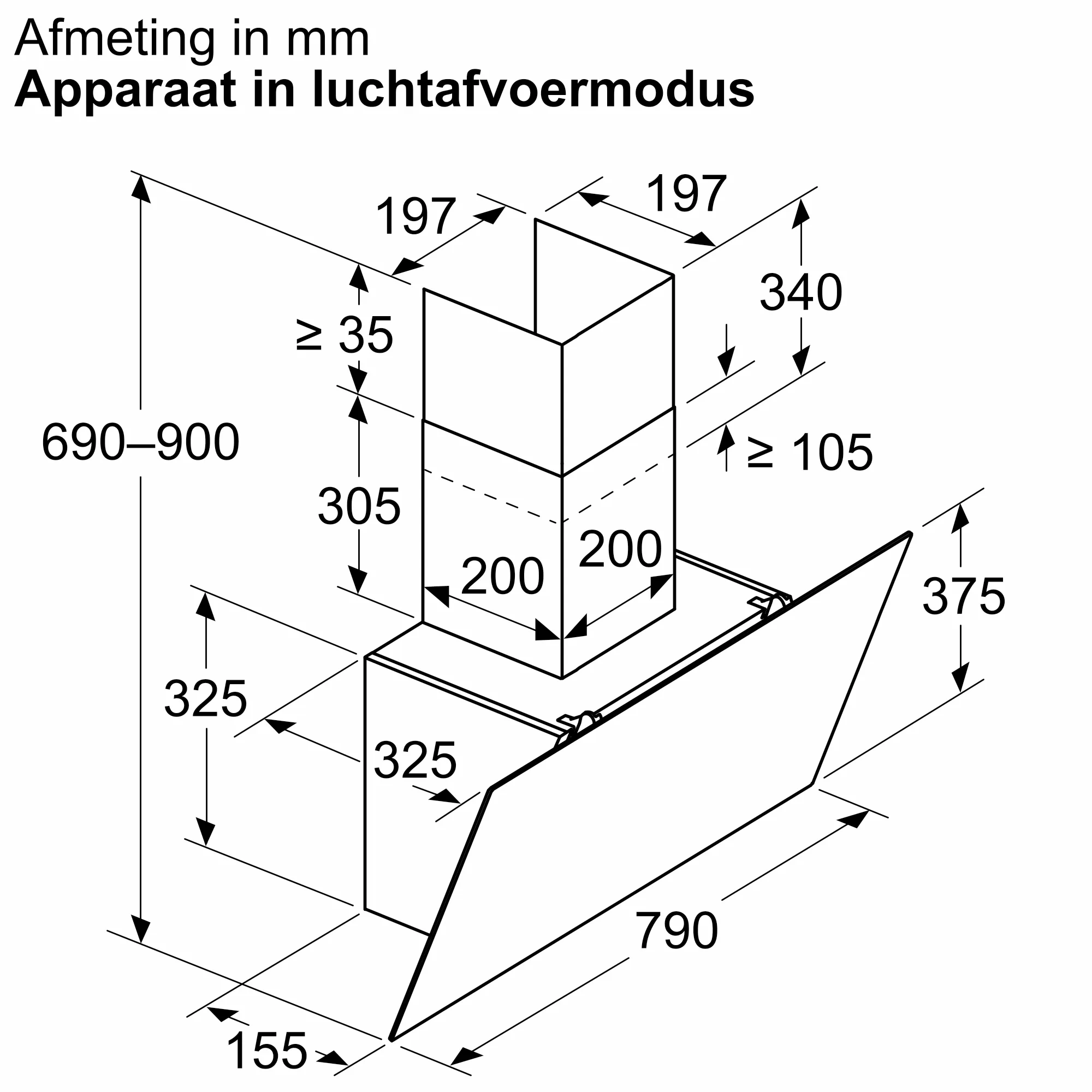 BOSCH DWK85DK60 SERIE 2 plafonddampkap - 80cm