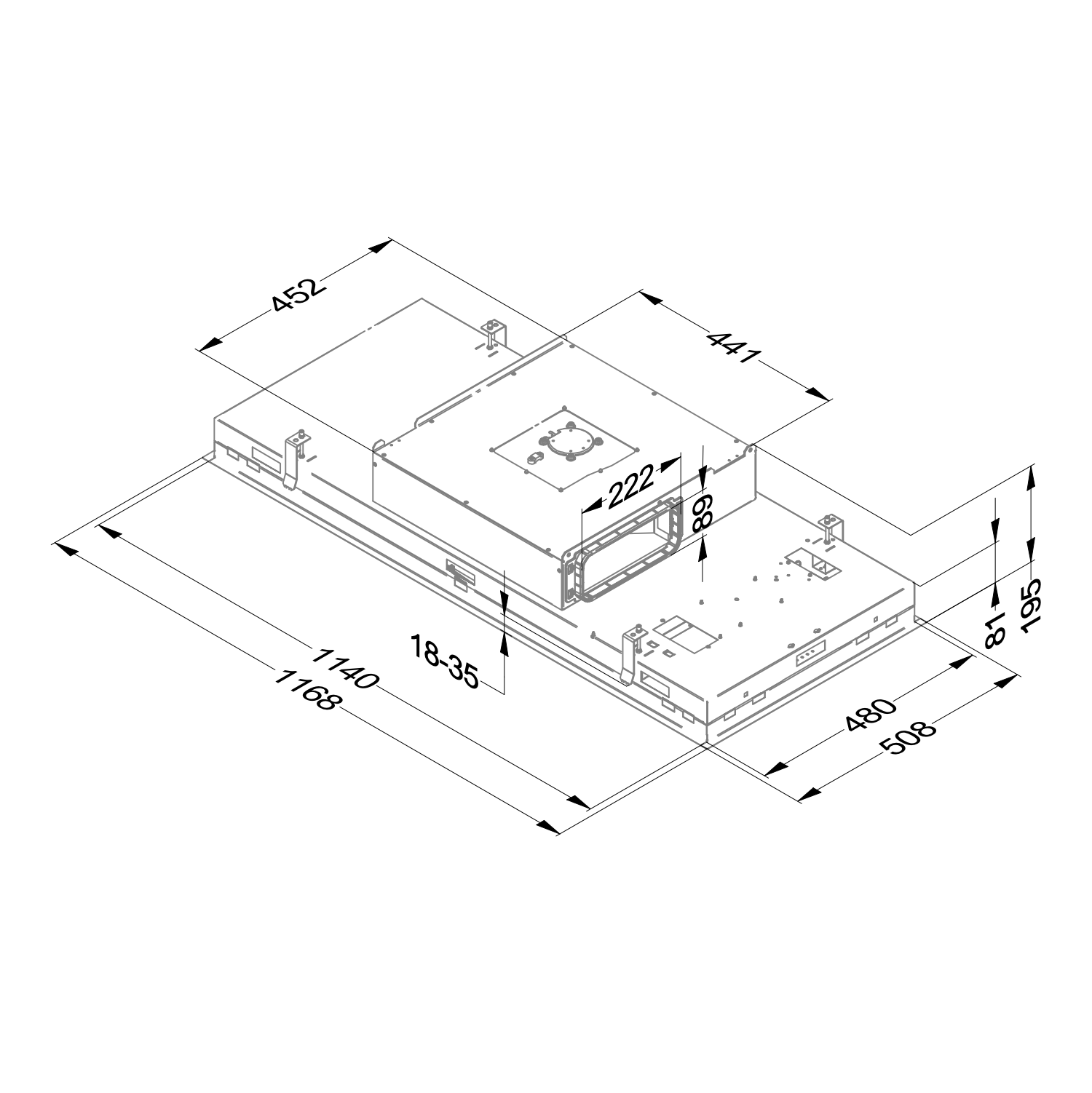 NOVY 6921 Pureline Pro Compact plafonddampkap - 120cm