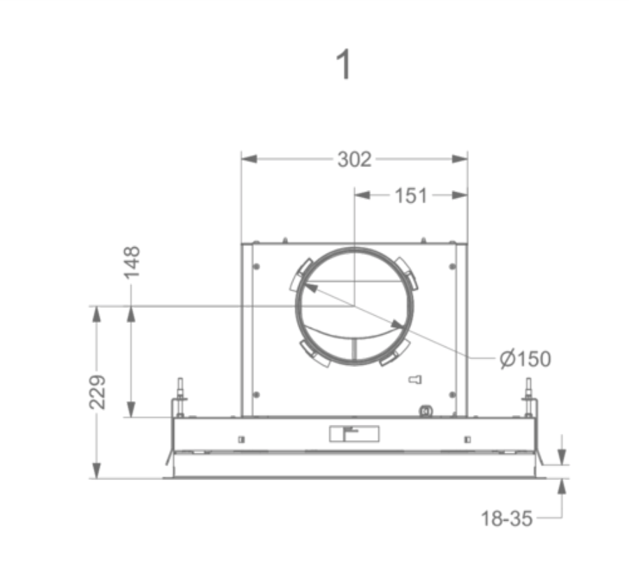 NOVY 6830 Pureline plafonddampkap - 90cm