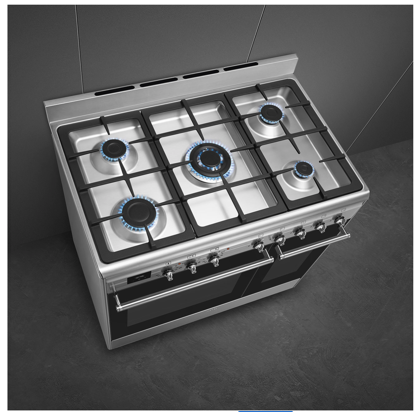 SMEG CX92GM fornuis met gaskookplaat - 90cm