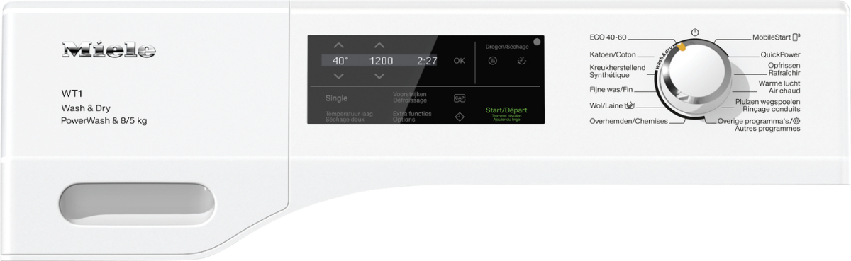 MIELE WTI370WPM STANDARD CHROME EDITION was- droogcombinatie MIELE WTI370WPM STANDARD CHROME EDITION was- droogcombinatie