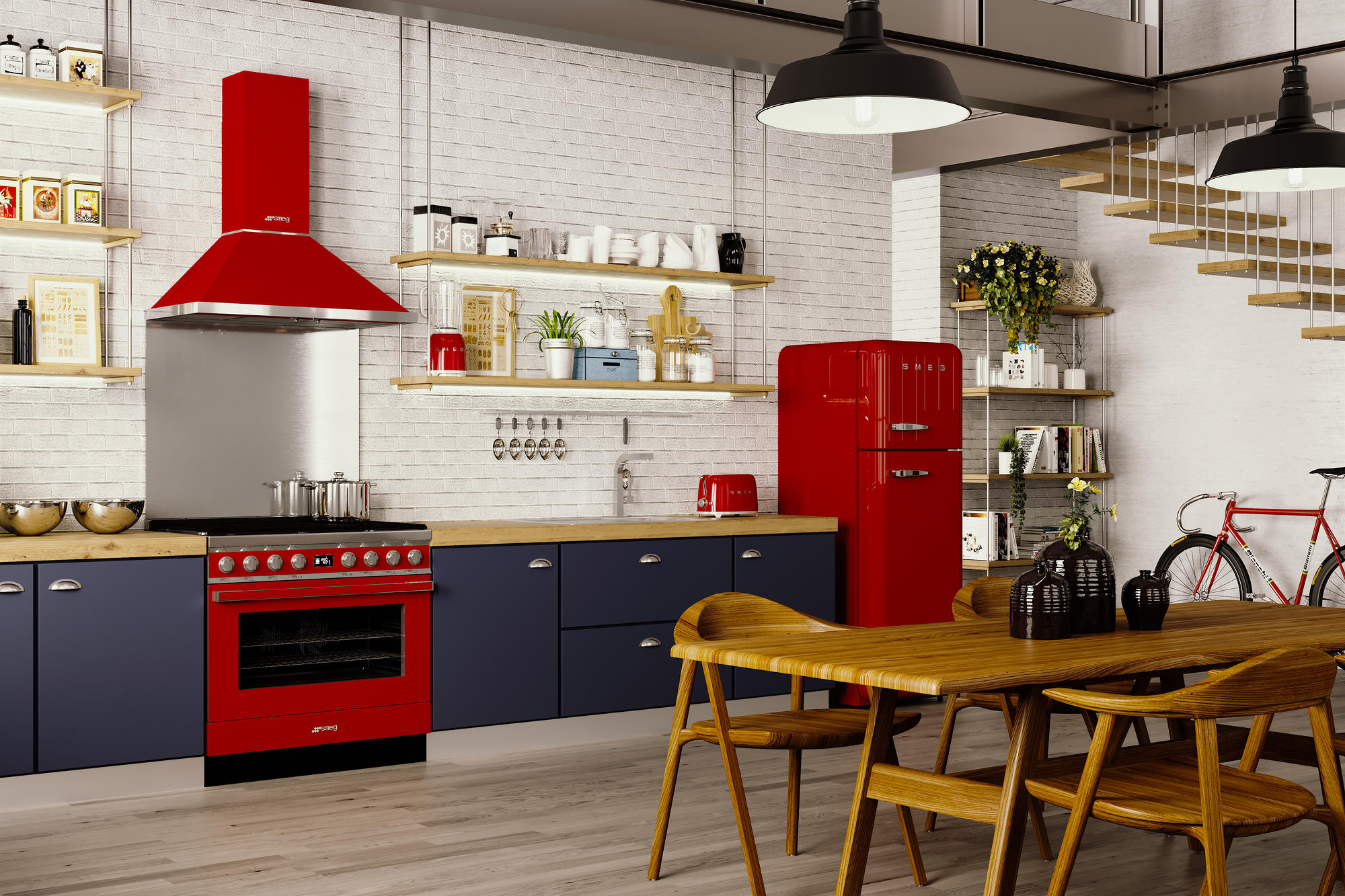 SMEG CPF9GPR fornuis met gaskookplaat - 90cm