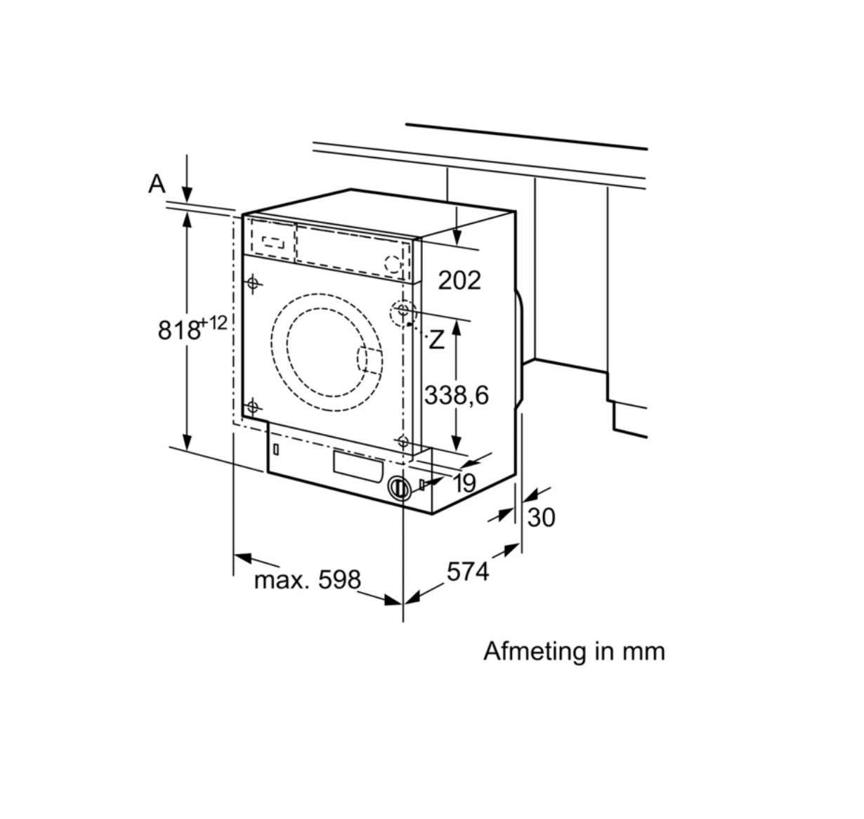 BOSCH WIW28542EU SERIE 8 integreerbare wasmachine