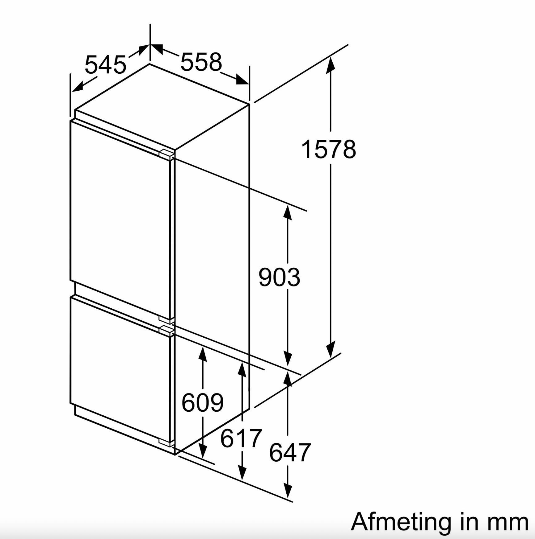 BOSCH KIS77AFE0 SERIE 6 koel-/vriescombinatie - 158cm