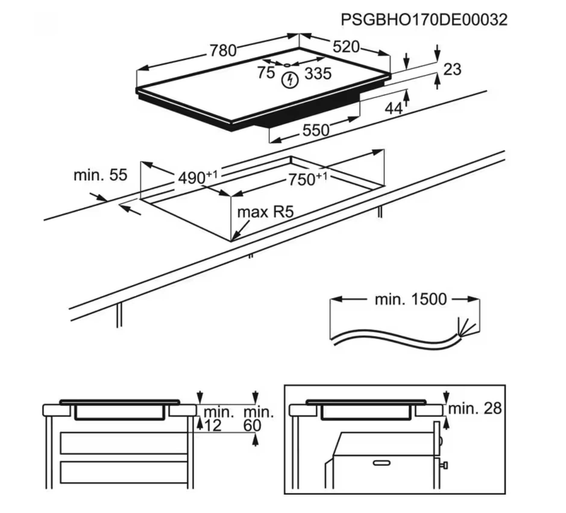 ELECTROLUX EIS82441 700 inductiekookplaat - 80cm